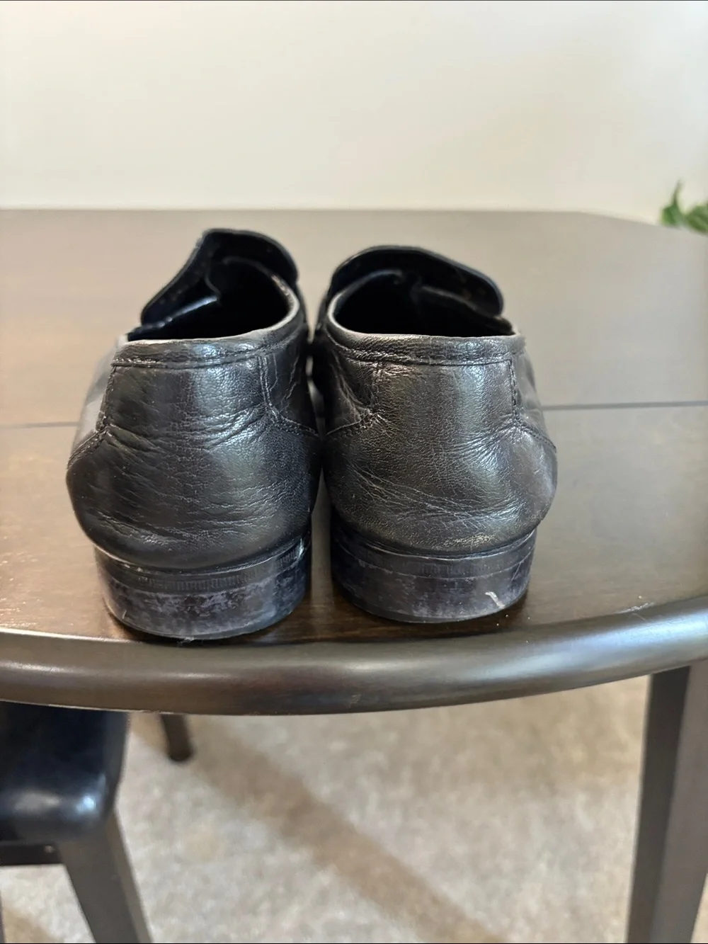 Towncraft Black Leather Braided Strap Slip-On Loafers Size 9.5